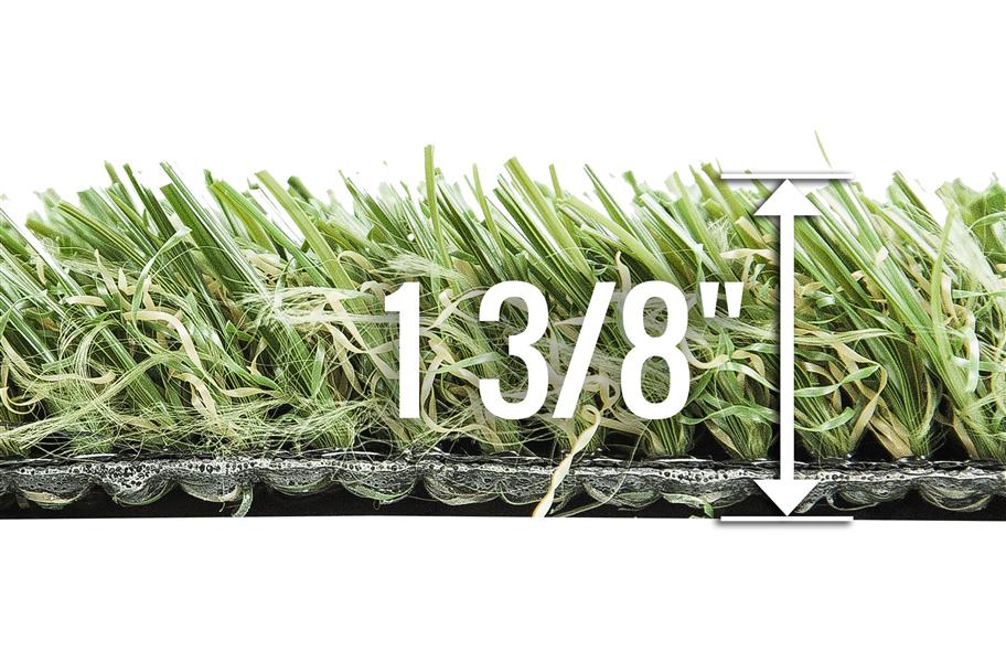 Playground turf rolls side profile to show thickness