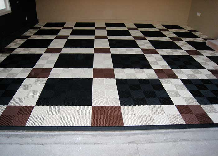 Outdoor themed garage- ribtrax garage tiles