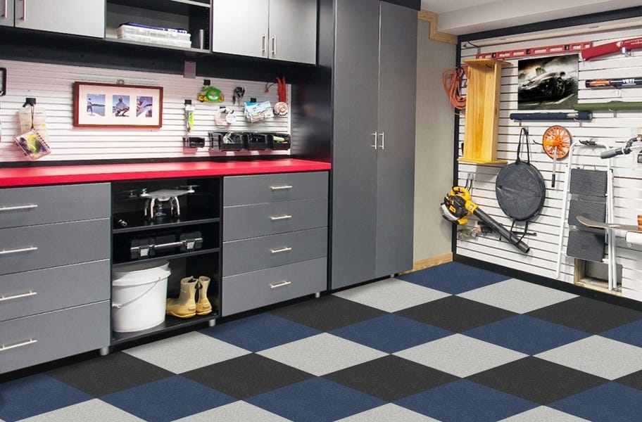 carpet tile in a garage