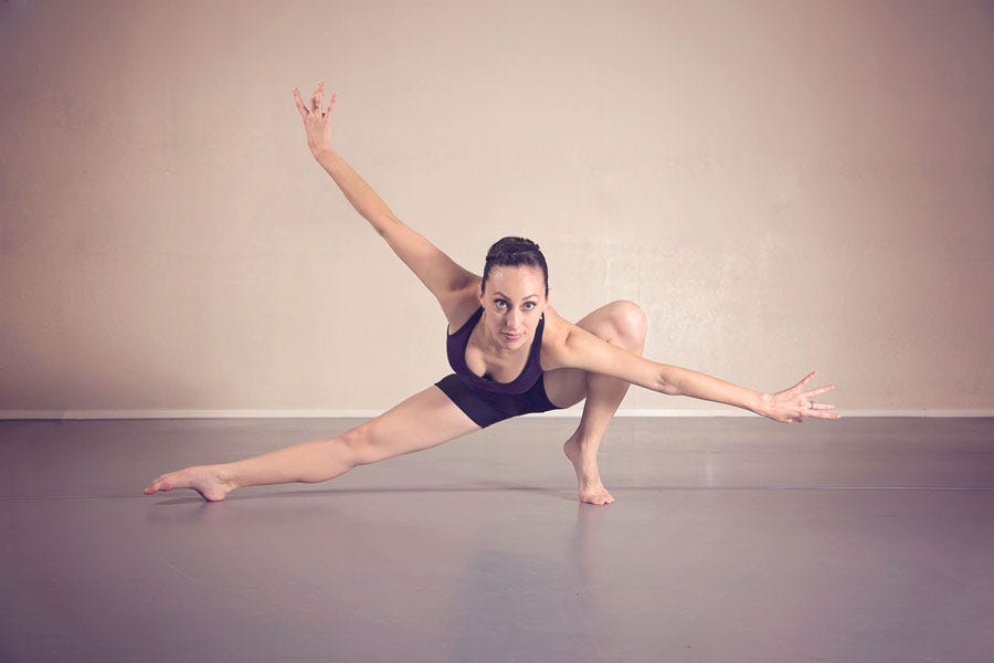 A dancer doing a post on dance flooring