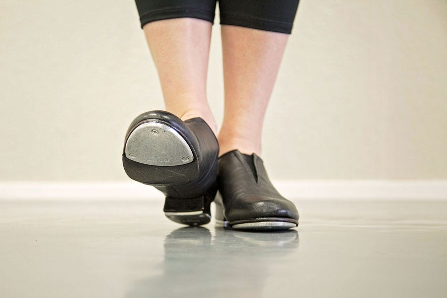 Tap Dance shoes on a tap dance flooring
