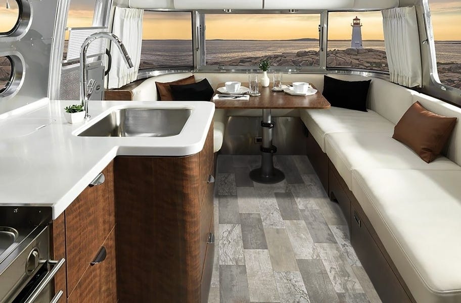FlooringInc Vinyl Sheet Buying Guide: vinyl roll flooring in a camper/RV.