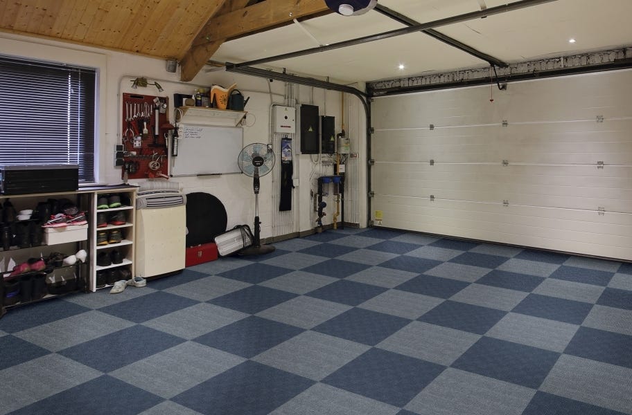 Weave Carpet Tiles in a garage