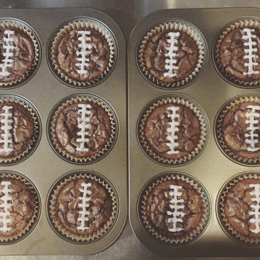 Football-themed brownies