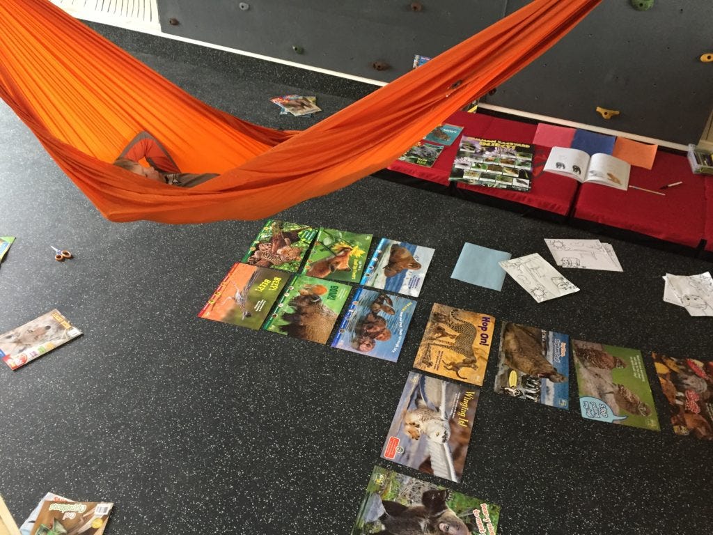 Flooring Inc 8mm Strong Rubber Rolls with magazines and hammock