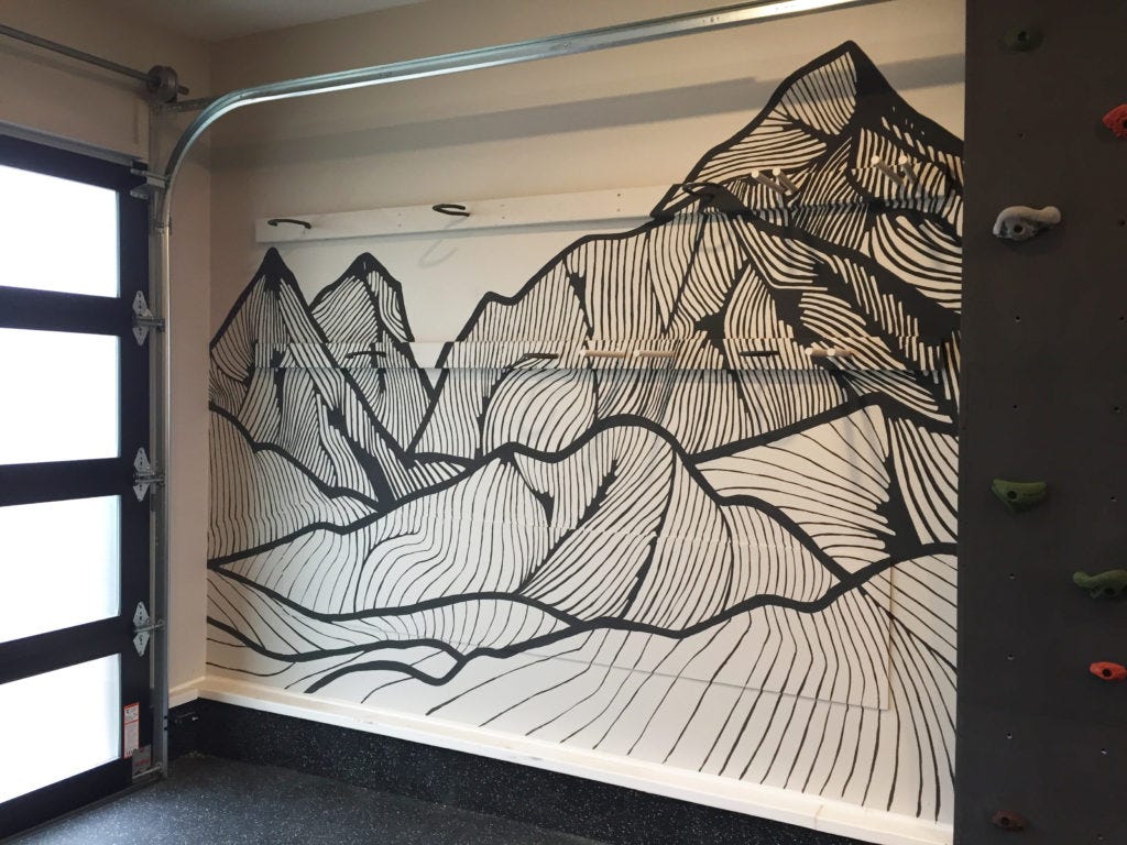 bouldering wall in garage