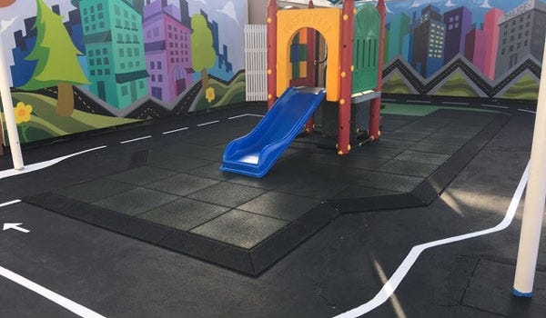 customer photo- black playground tiles 