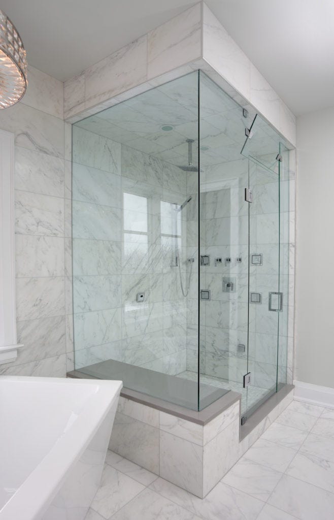FlooringInc bathroom flooring options example: Bathroom with luxury flooring