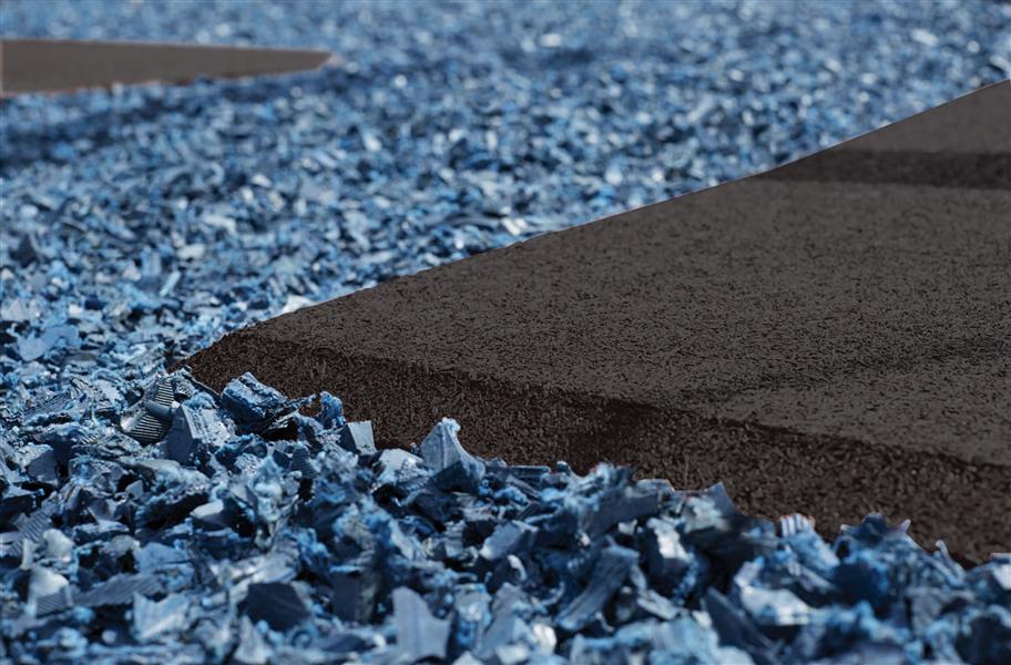 playground rubber mulch in blue