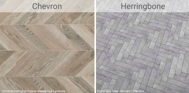 Chevron vs. Herringbone Patterns Graphic