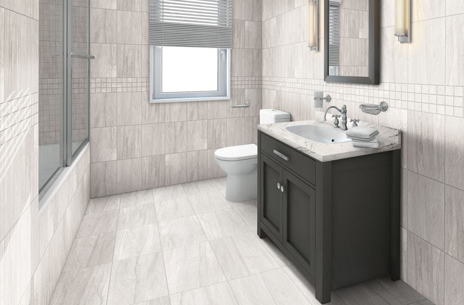 Bathroom with FlooringInc tile flooring