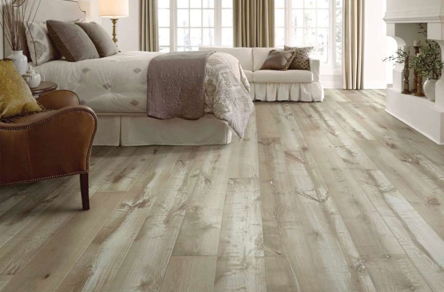 Fumed or Smoked Wood Floors in a bedroom
