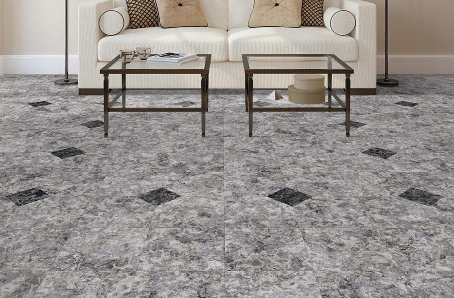 stone-look vinyl tiles