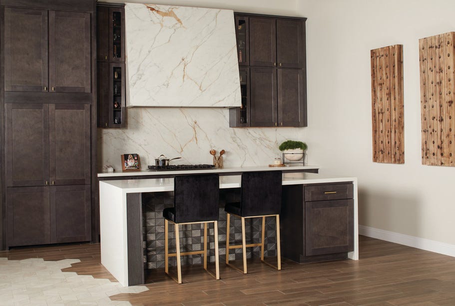 Daltile emerson wood mosaic hexagon tile in a kitchen setting