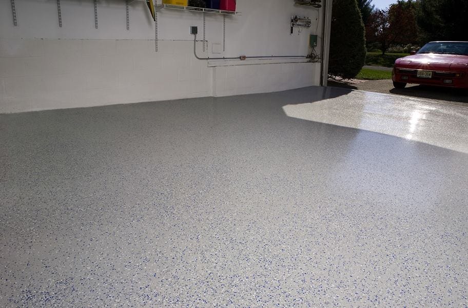 Epoxy paint on a residential garage floor