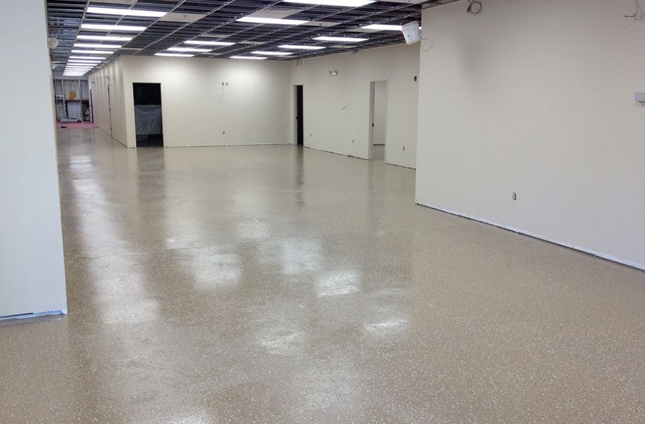 Epoxy floor coating in a commercial setting