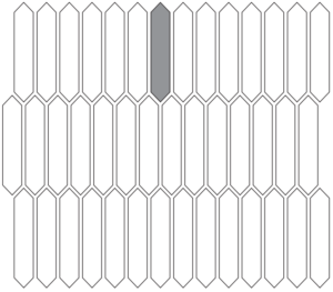 Picket shaped tile layout