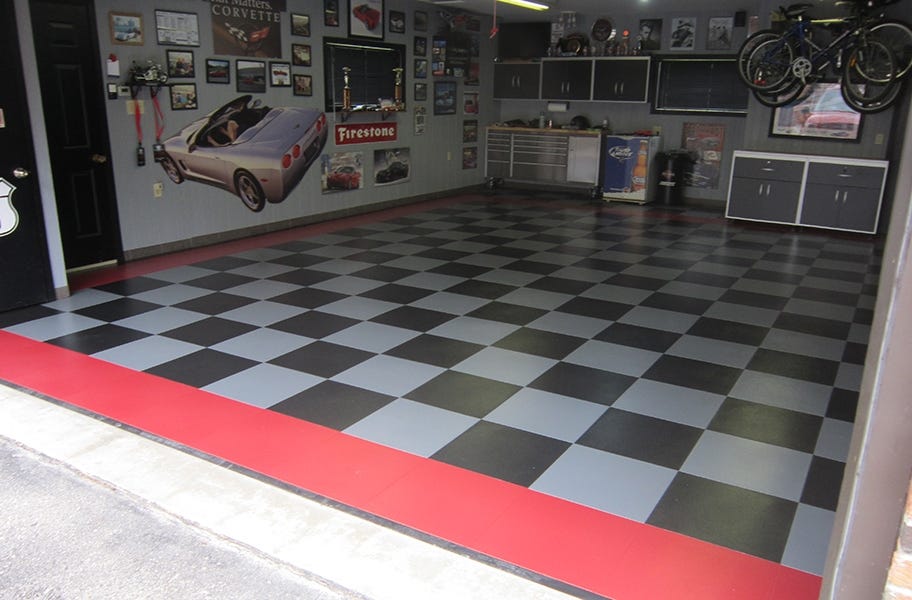 6.5mm Smooth Flex Tiles-Garage Flooring Stains