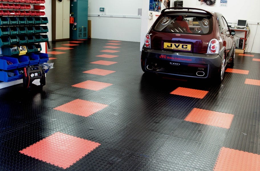 Coin Flex TIles-Garage Flooring Stains