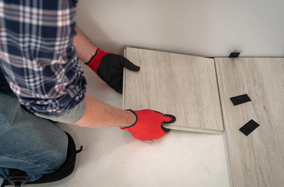 Installing click lock tile flooring
