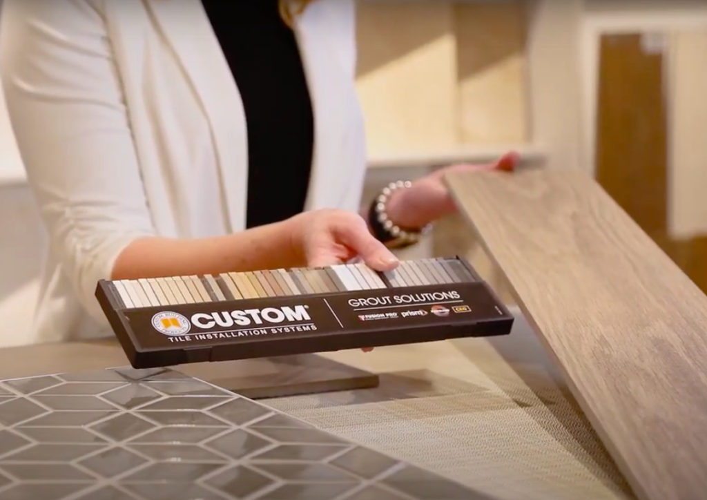 How to choose grout color: Use a grout deck to compare sample colors