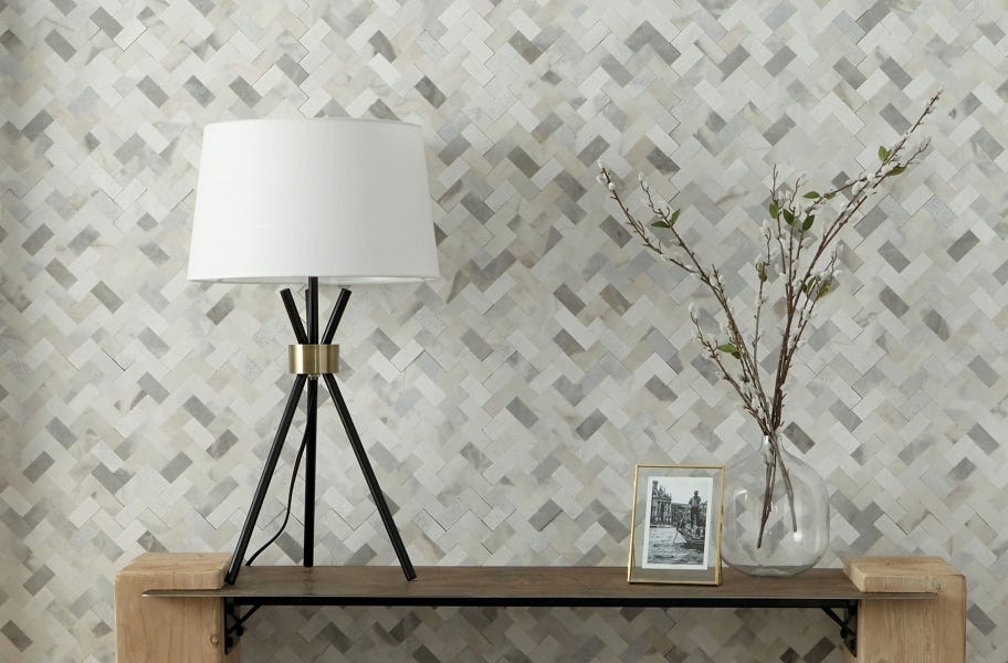 How to Install Backsplash Tile: daltile minute mosaix stone-look wall tile