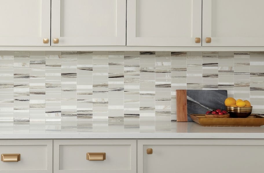 How to Install Backsplash Tile: natural stone peel and stick backsplash tile