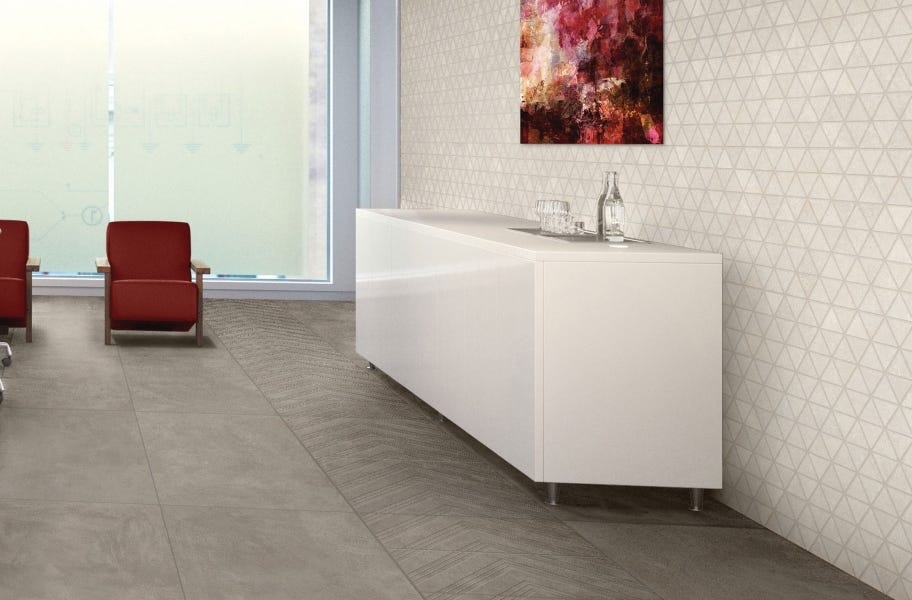 Concrete-look mosaic tile