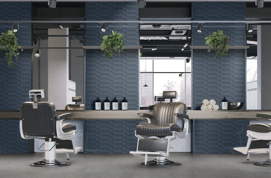 Backsplash tile trends: blue wall tile in a backsplash
