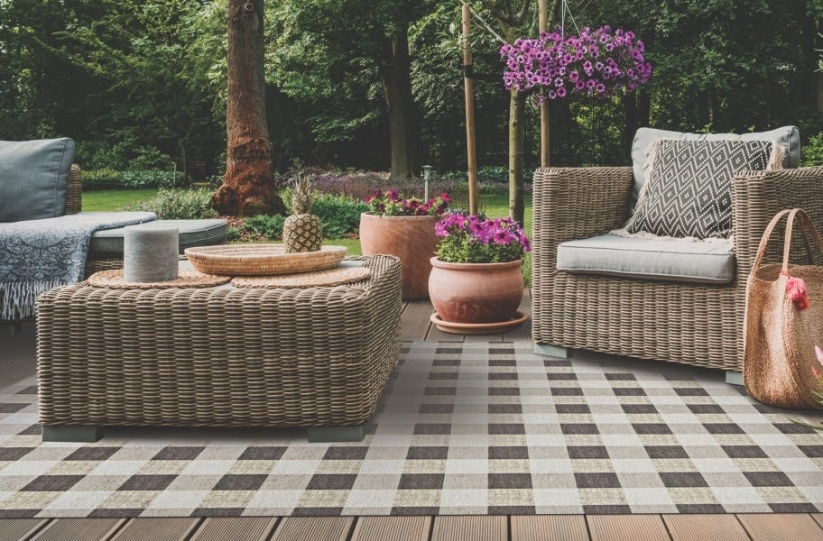 Gingham Indoor Outdoor Area Rug