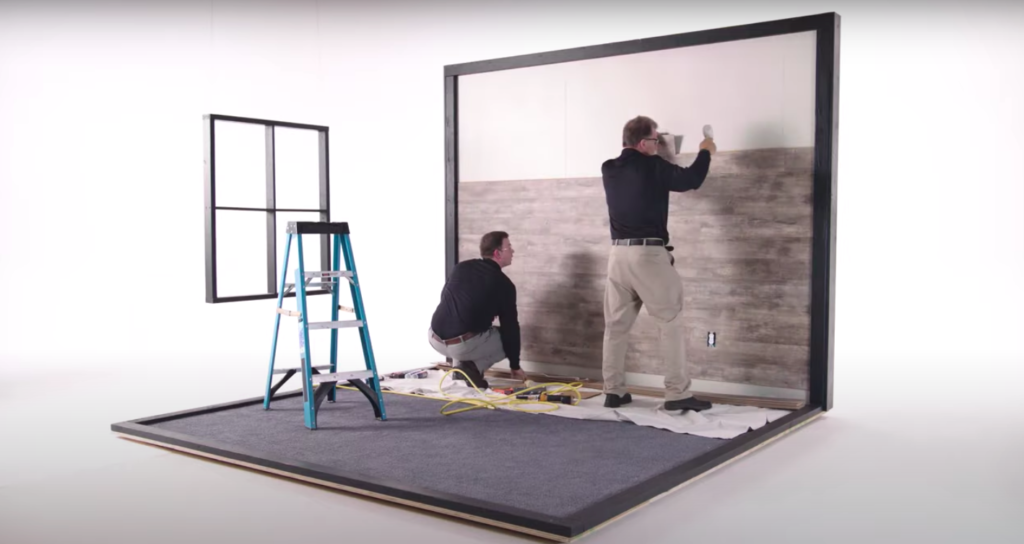 Installing Laminate Flooring on Walls: Installation Applying laminate planks to the wall