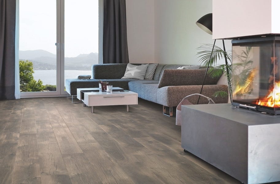 Wide Plank Modern Flooring: 12mm Mohawk Crest Haven Waterproof Laminate
