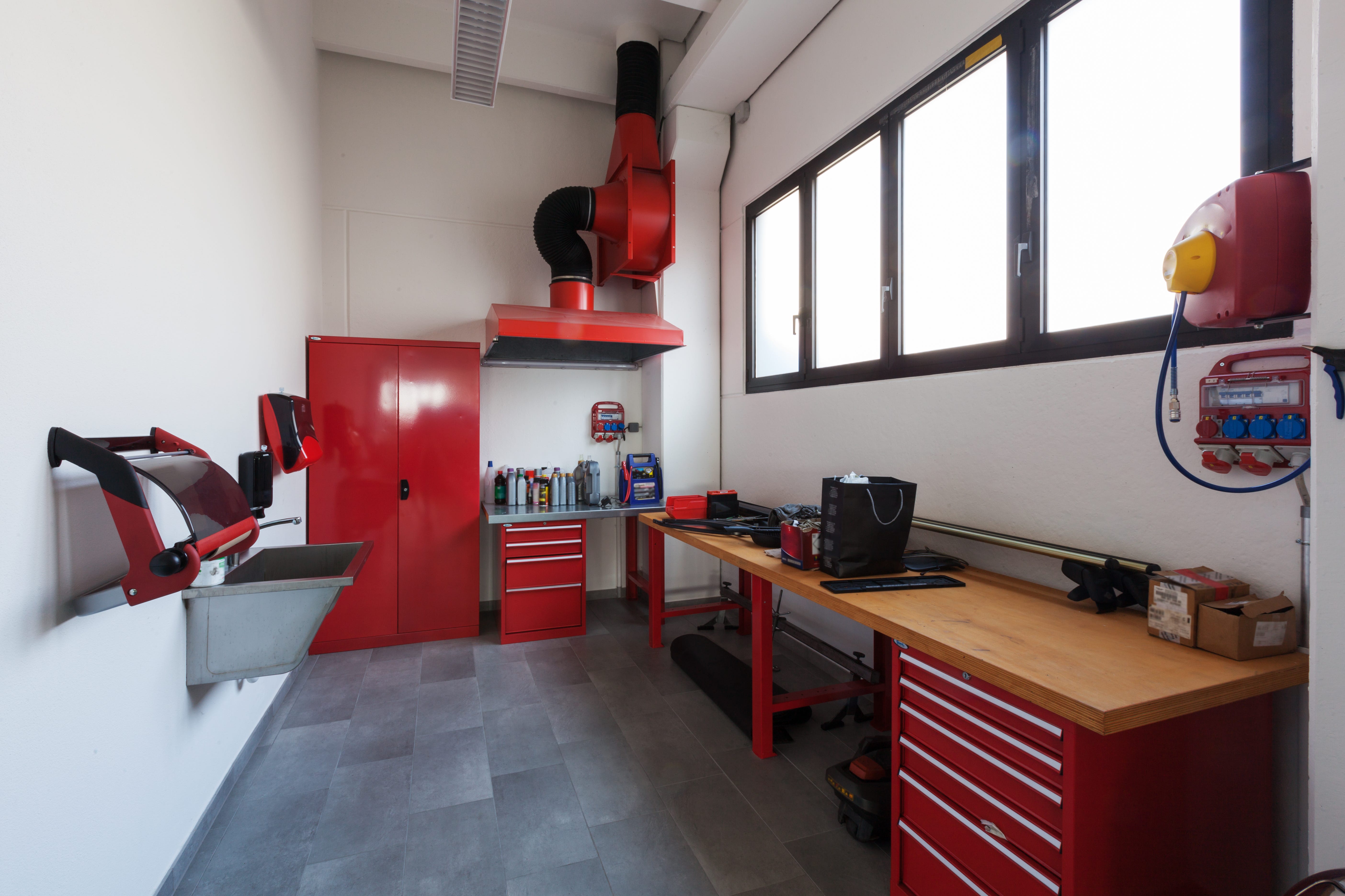 Modern mechanical workshop interior