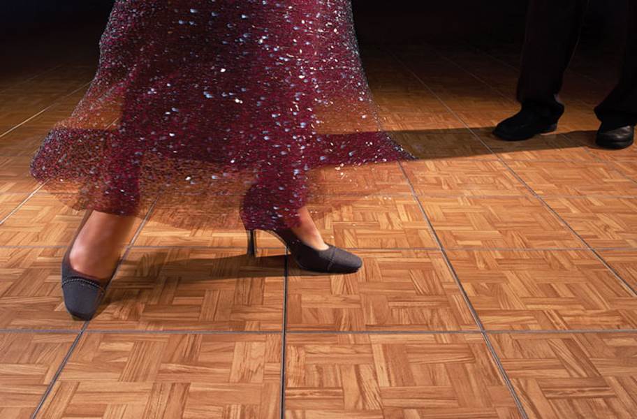 A Flamenco dancer on Modular Grid-Loc Dance Floor Tilesâ„¢