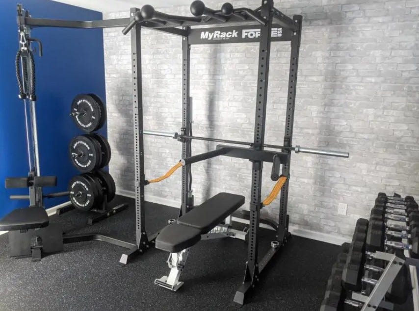 Rubber Rolls Installed in a Home Gym
