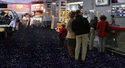 Carpet tiles in use in a commercial area with heavy foot traffic