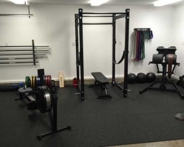 3/8" heavy duty rubber rolls in a home gym
